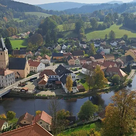 A By A Weir With A View Of Rozmberk Castle